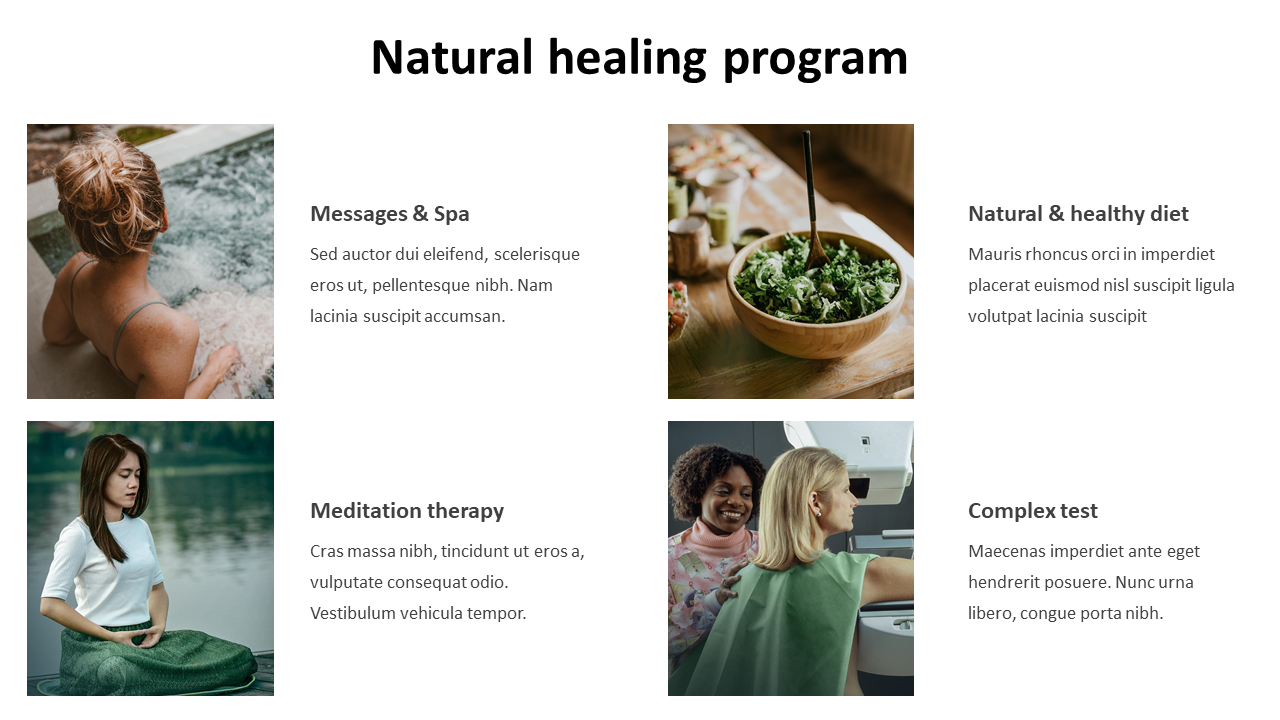 Attractive Natural Healing Program PowerPoint Template